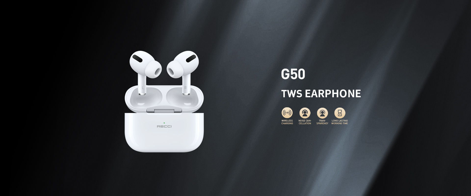 recci tws earphone g50 pro